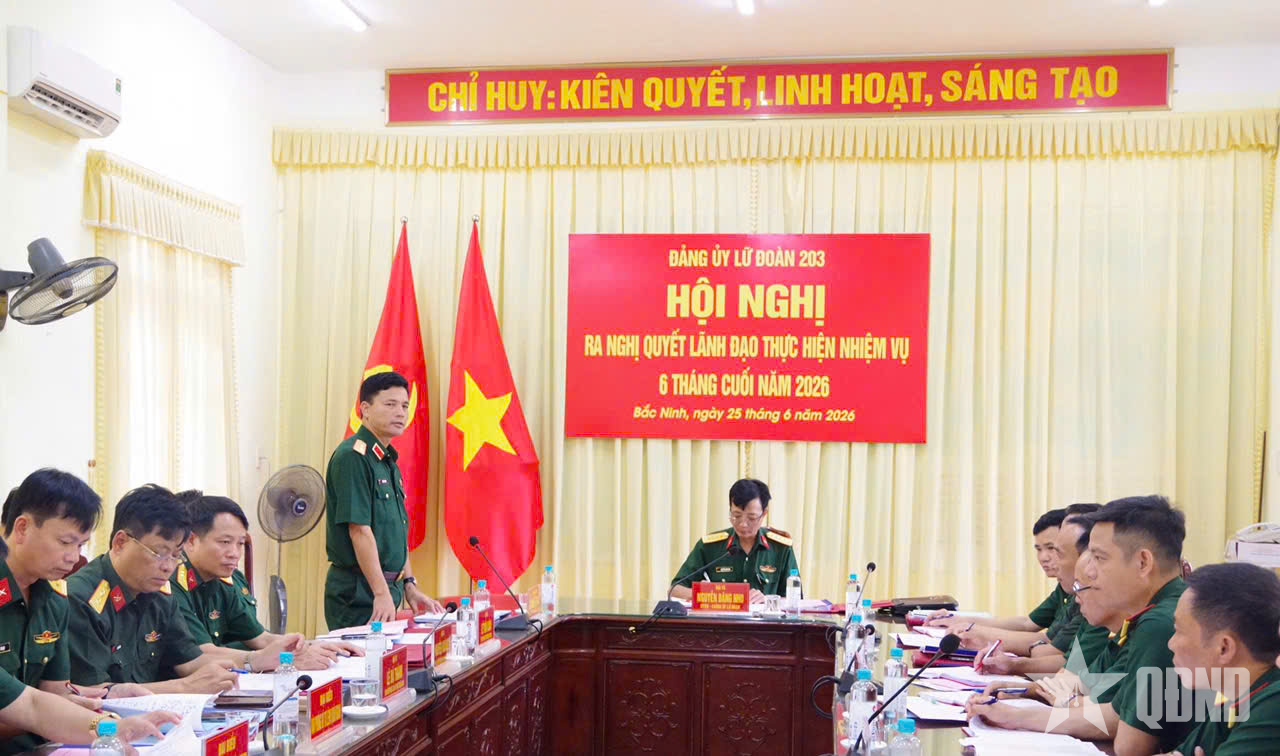 Lữ đoàn 203, Quân đoàn 12 ra nghị quyết lãnh đạo thực hiện nhiệm vụ 6 tháng cuối năm 2026